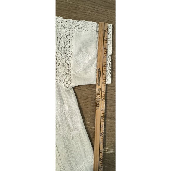 Zara Women white Embroidered Lace India Small Maxi Dress Boho Cottage Romance - Picture 5 of 14